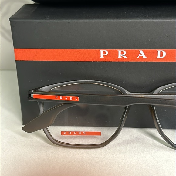 💯 Authentic-Prada Linea Rossa Demo Geometric Men's Eyeglasses PS 03MV 5641O1 53. - Picture 8 of 11